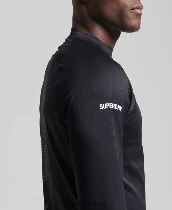 Superdry svart klær 86P46D5392 train mock hals topp menn