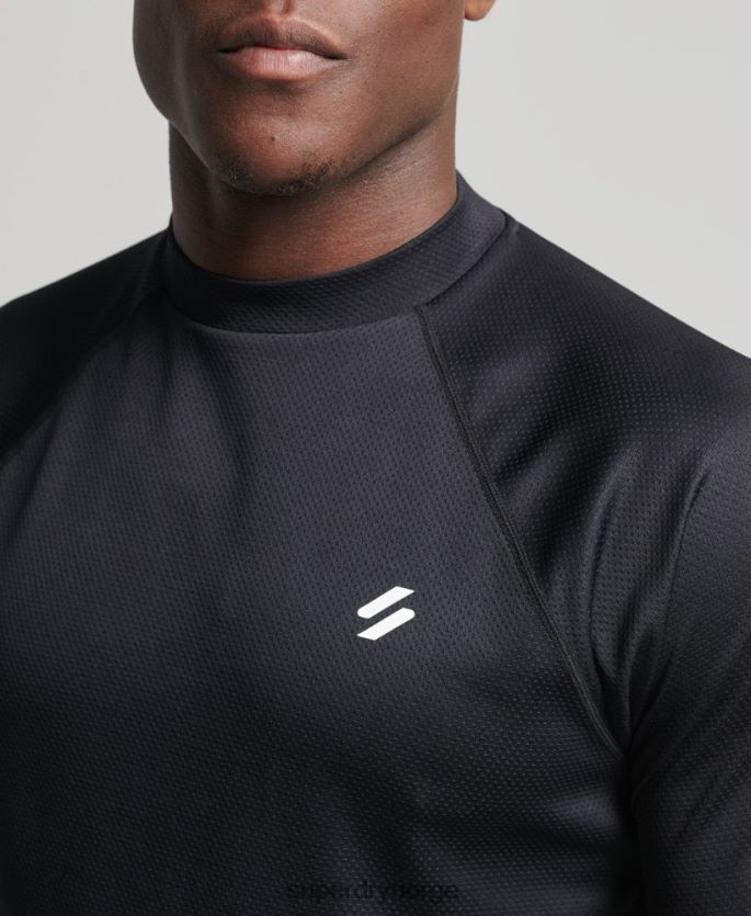 Superdry svart klær 86P46D5392 train mock hals topp menn