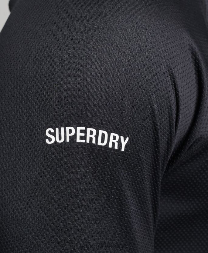 Superdry svart klær 86P46D5392 train mock hals topp menn