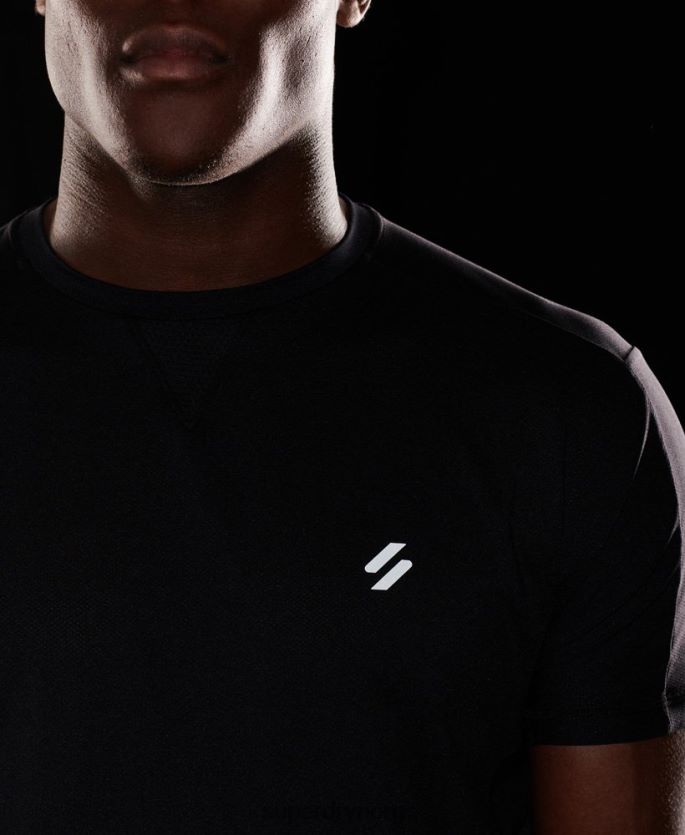 Superdry svart klær 86P46D5403 løpe kortermet t-skjorte menn