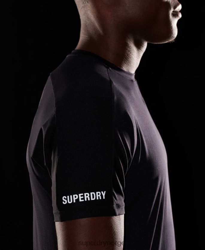 Superdry svart klær 86P46D5403 løpe kortermet t-skjorte menn