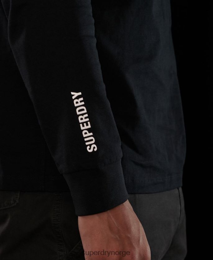 Superdry svart klær 86P46D6472 tech langermet topp menn