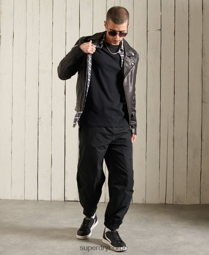 Superdry svart klær 86P46D6502 vintage broderi-t-skjorte i økologisk bomull menn