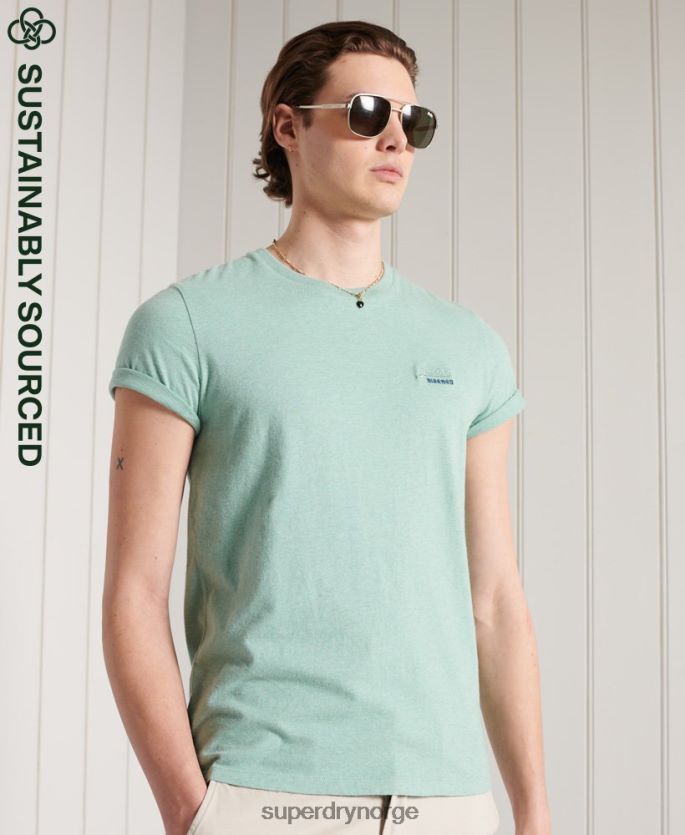 Superdry turkis klær 86P46D4959 vintage brodert t-skjorte i økologisk bomull menn