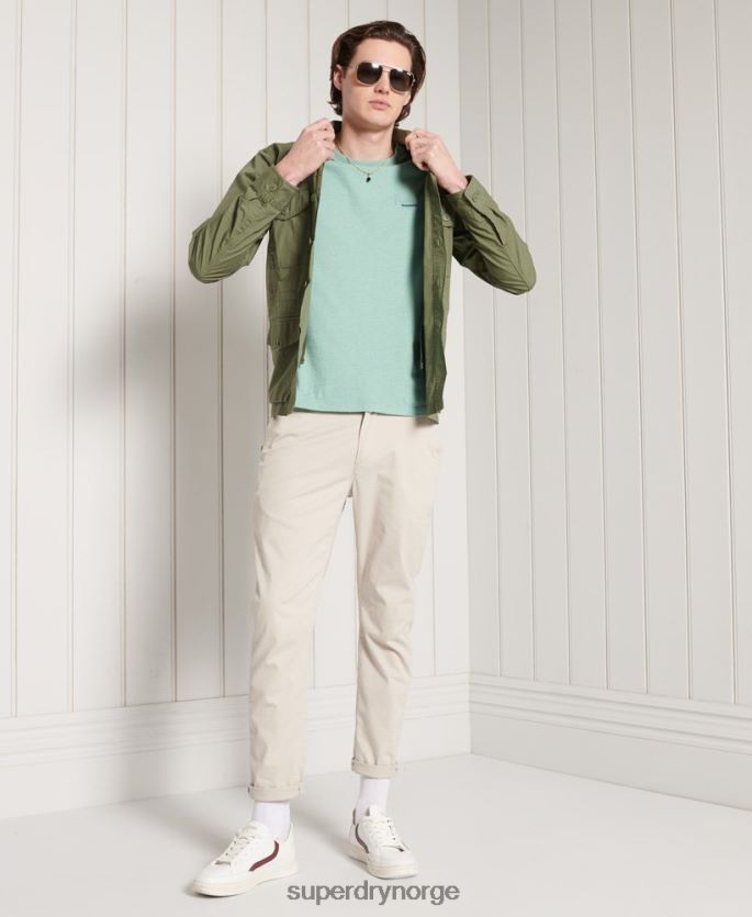 Superdry turkis klær 86P46D4959 vintage brodert t-skjorte i økologisk bomull menn