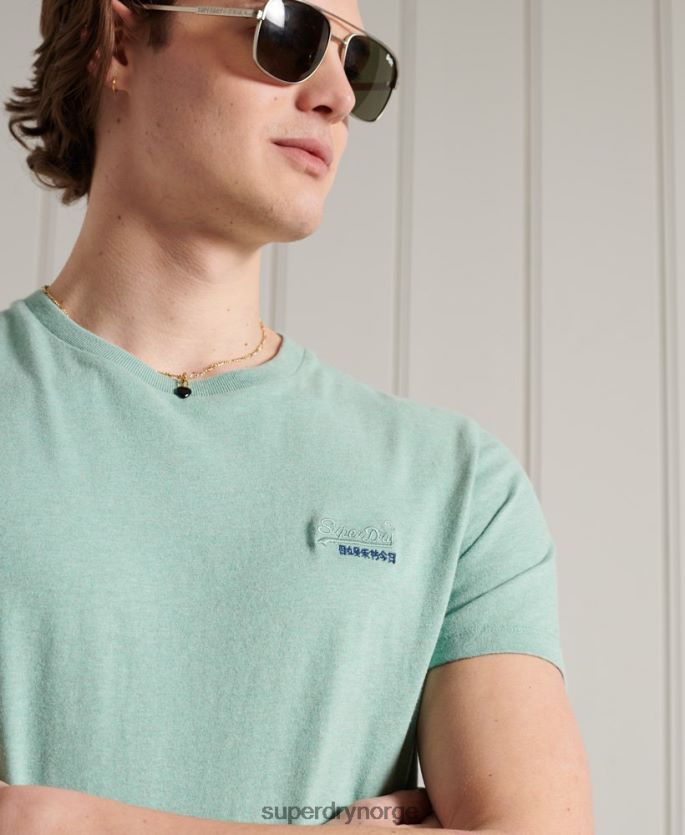 Superdry turkis klær 86P46D4959 vintage brodert t-skjorte i økologisk bomull menn
