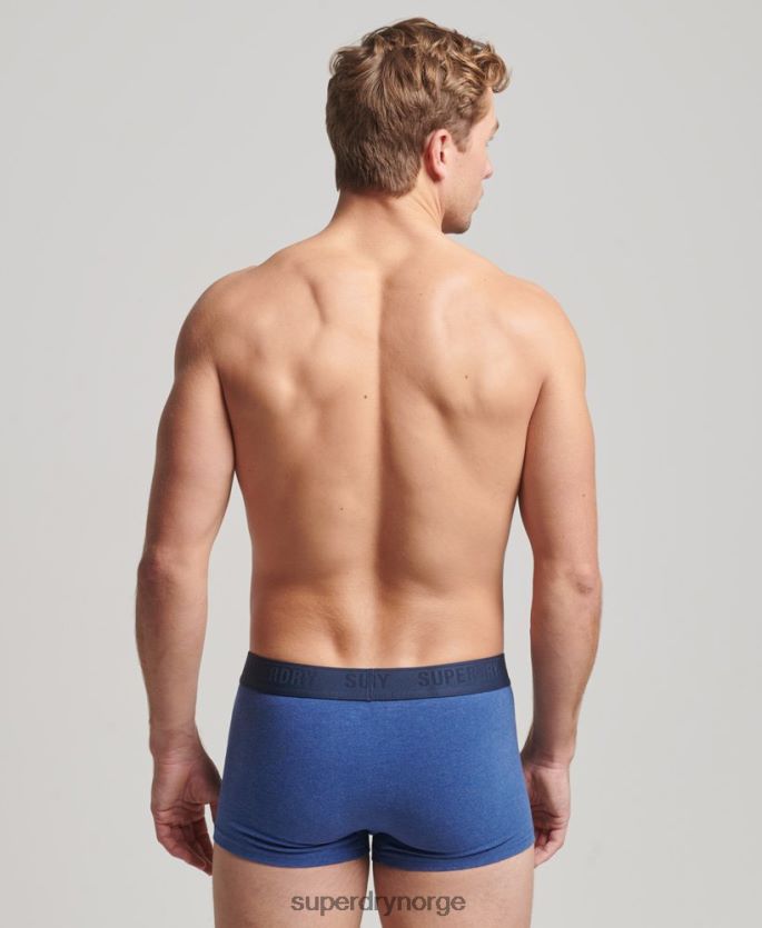 Superdry blå klær 86P46D1606 trippelpakke i økologisk bomull menn