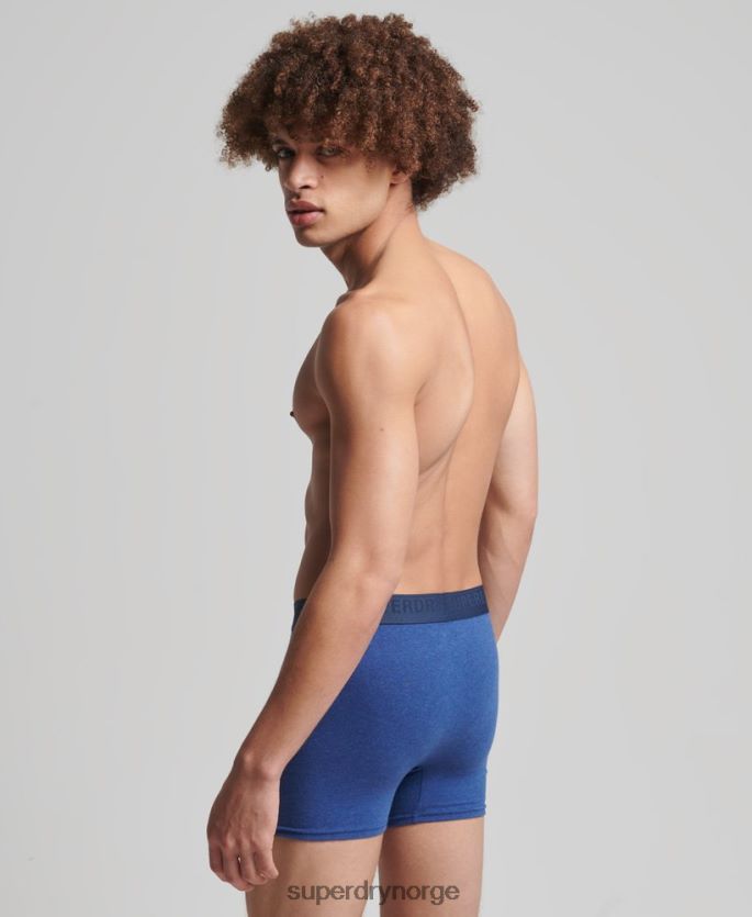 Superdry blå klær 86P46D1666 boxer dobbelpakke i økologisk bomull menn