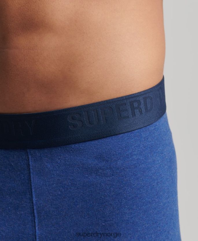 Superdry blå klær 86P46D1666 boxer dobbelpakke i økologisk bomull menn