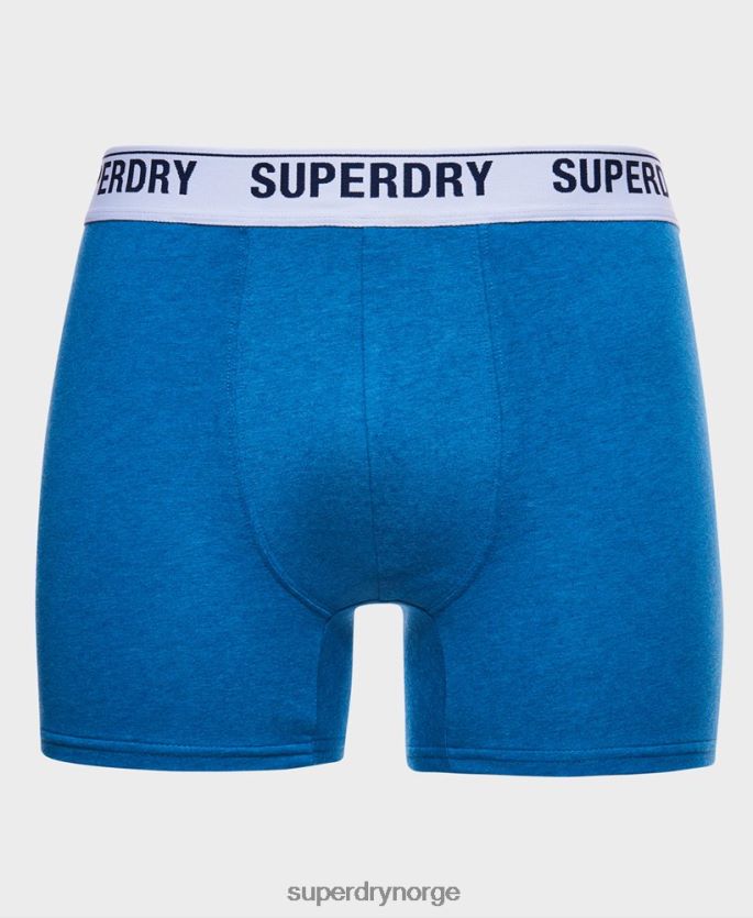 Superdry blå klær 86P46D1736 boxer dobbelpakke i økologisk bomull menn