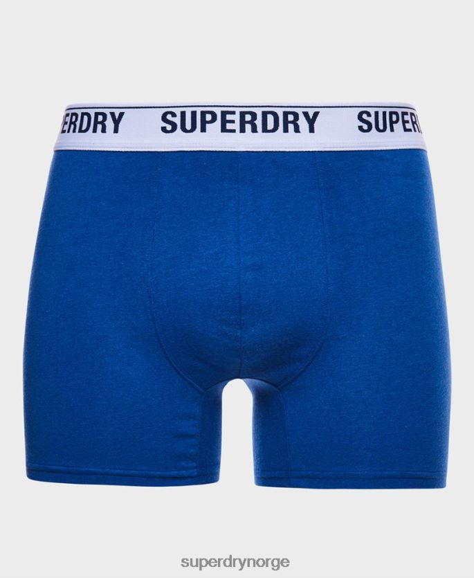 Superdry blå klær 86P46D1736 boxer dobbelpakke i økologisk bomull menn