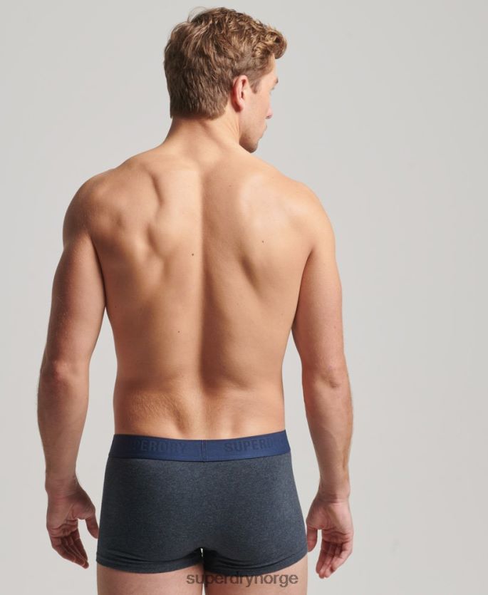 Superdry blå klær 86P46D1771 multi dobbel pakke i økologisk bomull menn