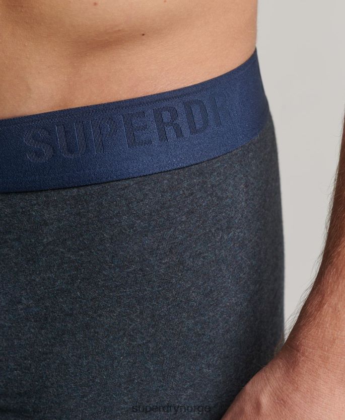 Superdry blå klær 86P46D1771 multi dobbel pakke i økologisk bomull menn
