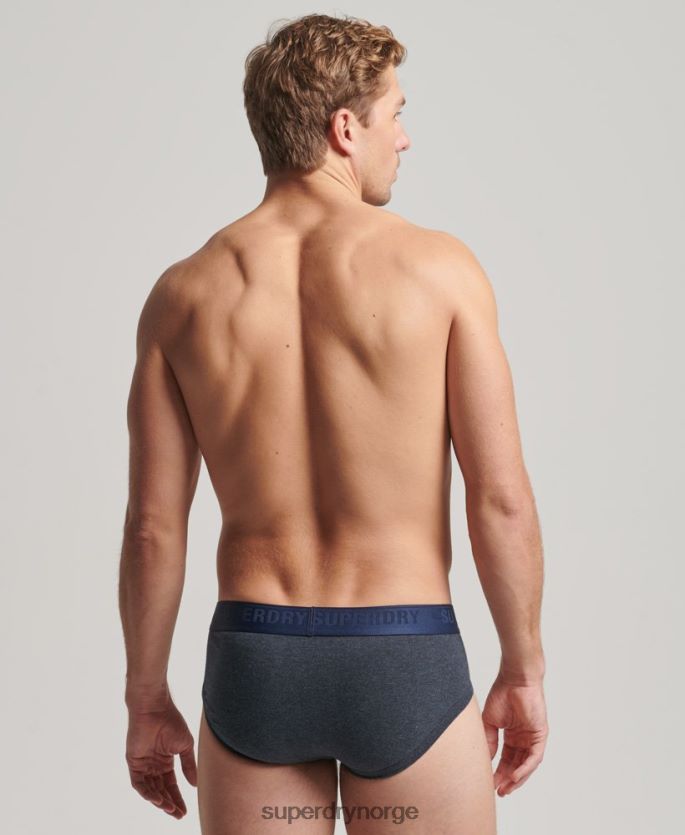 Superdry blå klær 86P46D1789 trippelpakke i økologisk bomull menn
