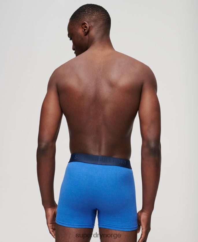Superdry blå klær 86P46D1834 bokser trippelpakke i økologisk bomull menn