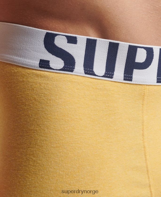 Superdry blå klær 86P46D1835 dobbel bokser med dobbel logo i økologisk bomull menn