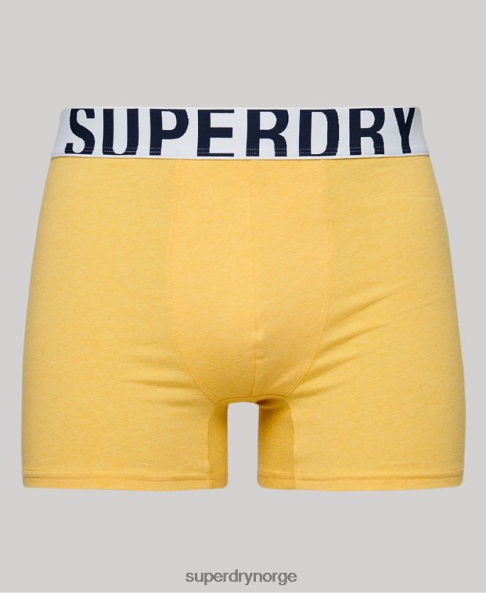 Superdry blå klær 86P46D1835 dobbel bokser med dobbel logo i økologisk bomull menn