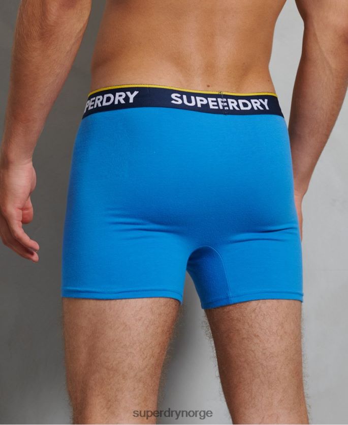 Superdry blå klær 86P46D1850 klassisk bokser dobbelpakke i økologisk bomull menn