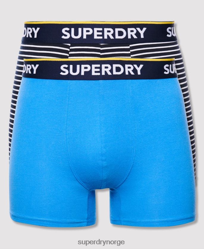 Superdry blå klær 86P46D1850 klassisk bokser dobbelpakke i økologisk bomull menn
