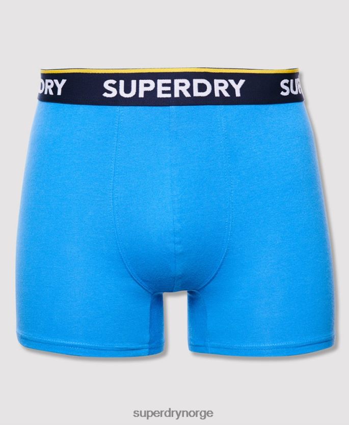 Superdry blå klær 86P46D1850 klassisk bokser dobbelpakke i økologisk bomull menn