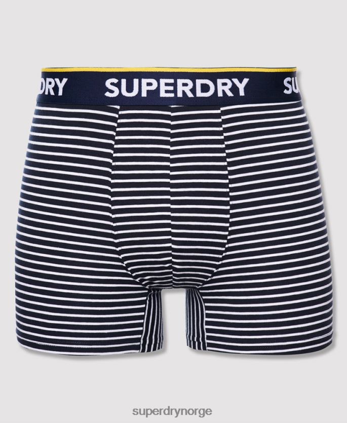 Superdry blå klær 86P46D1850 klassisk bokser dobbelpakke i økologisk bomull menn