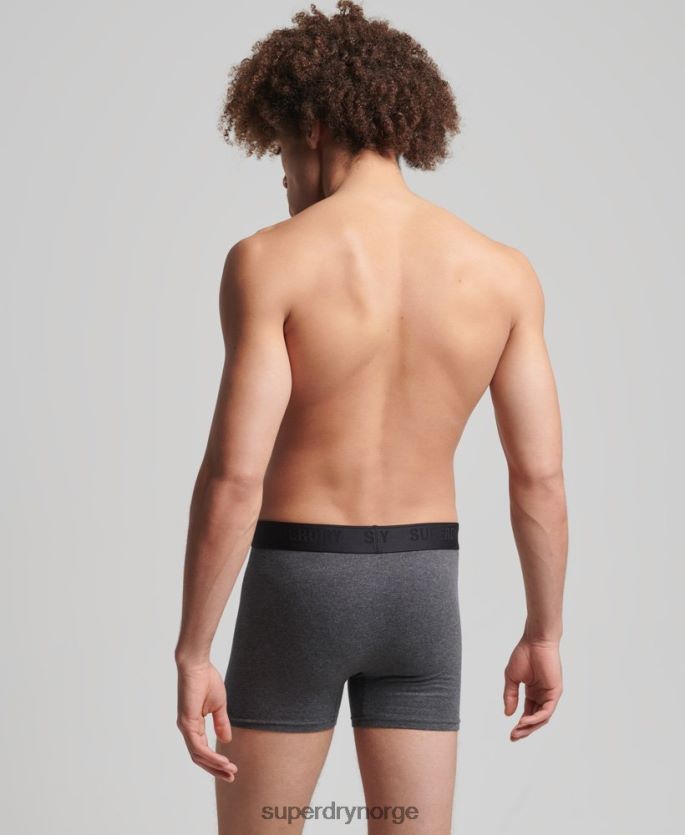 Superdry grå klær 86P46D1744 bokser trippelpakke i økologisk bomull menn