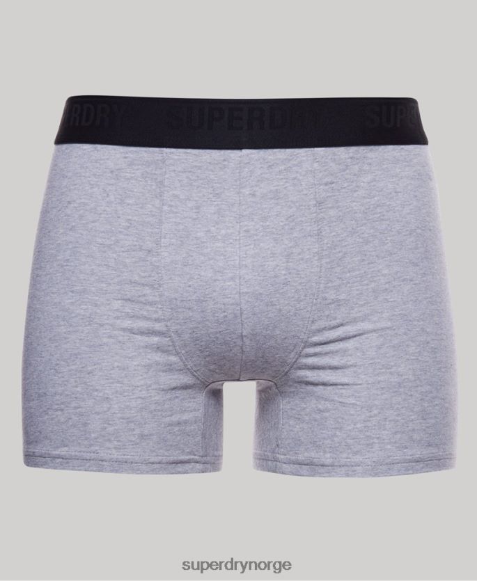 Superdry grå klær 86P46D1744 bokser trippelpakke i økologisk bomull menn