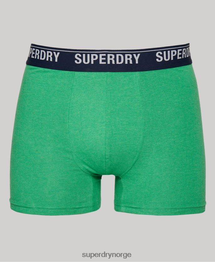 Superdry grønn klær 86P46D1628 bokser multi trippelpakke i økologisk bomull menn