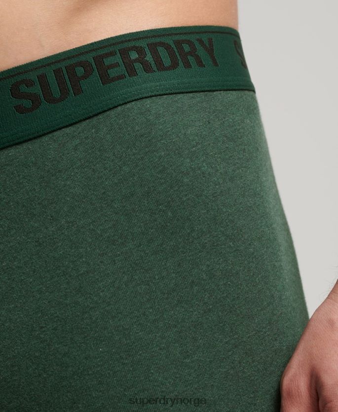 Superdry grønn klær 86P46D1663 boxer dobbelpakke i økologisk bomull menn