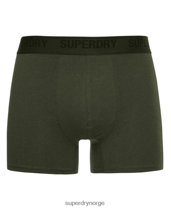 Superdry grønn klær 86P46D1663 boxer dobbelpakke i økologisk bomull menn