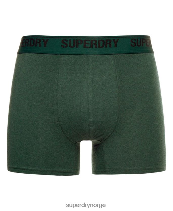 Superdry grønn klær 86P46D1663 boxer dobbelpakke i økologisk bomull menn