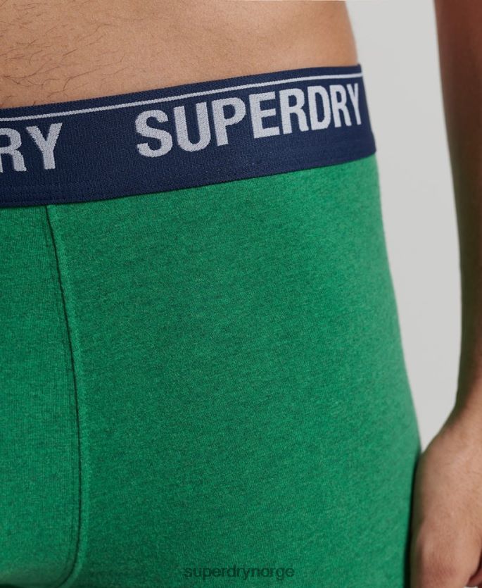 Superdry grønn klær 86P46D1667 bokser trippelpakke i økologisk bomull menn