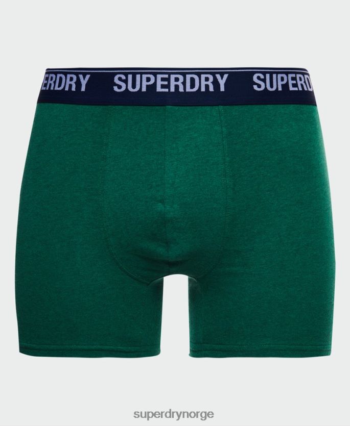Superdry grønn klær 86P46D1667 bokser trippelpakke i økologisk bomull menn