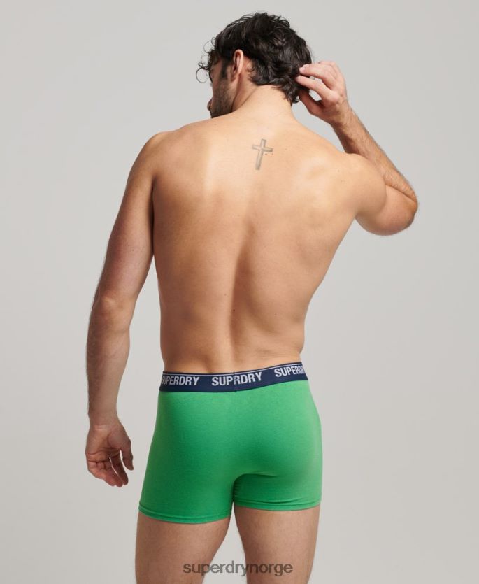 Superdry grønn klær 86P46D1706 boxer dobbelpakke i økologisk bomull menn