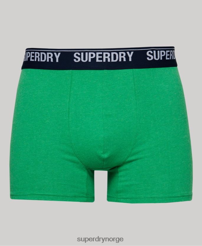 Superdry grønn klær 86P46D1706 boxer dobbelpakke i økologisk bomull menn