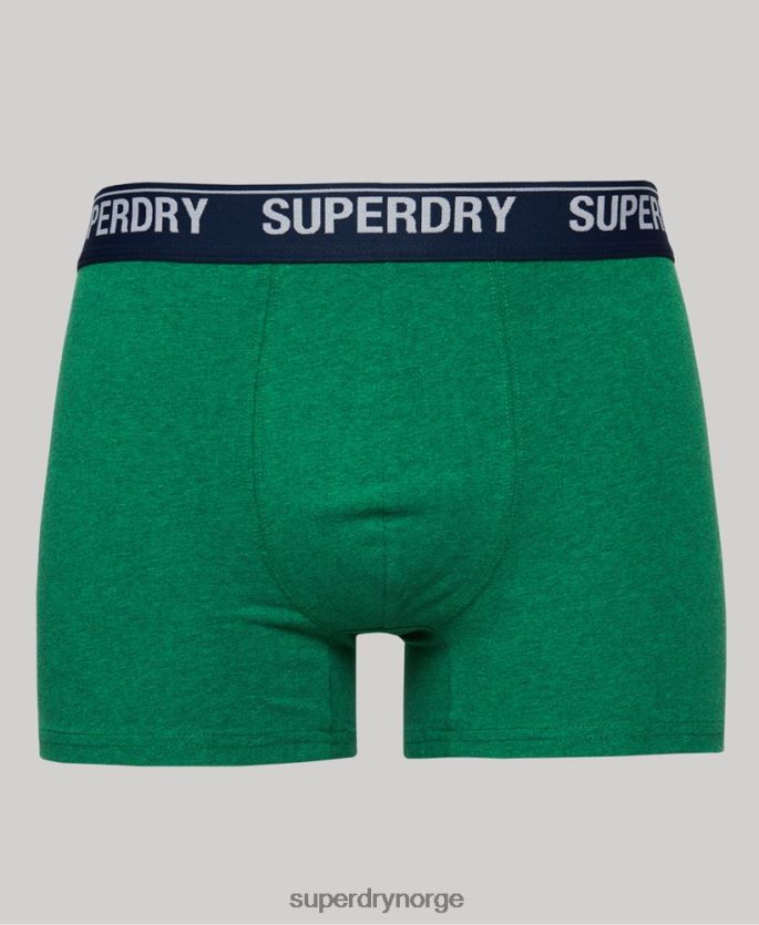 Superdry grønn klær 86P46D1706 boxer dobbelpakke i økologisk bomull menn