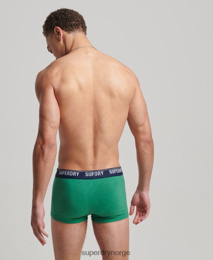 Superdry grønn klær 86P46D1779 multi dobbel pakke i økologisk bomull menn