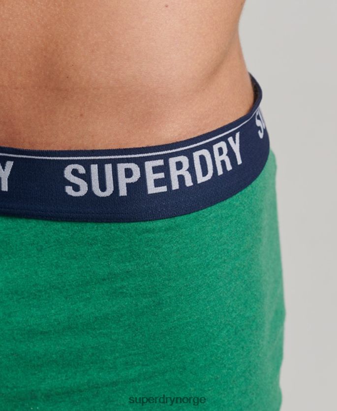 Superdry grønn klær 86P46D1779 multi dobbel pakke i økologisk bomull menn