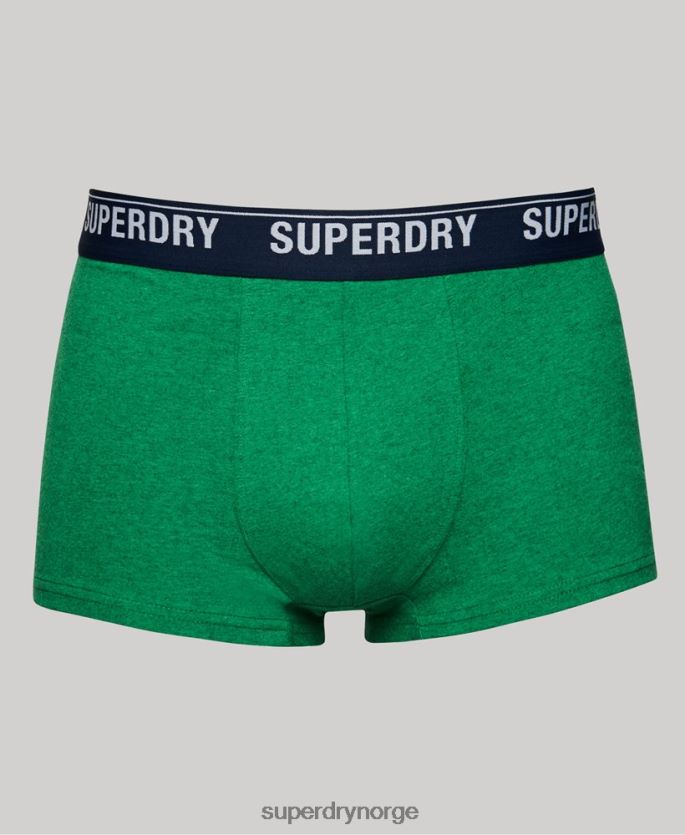 Superdry grønn klær 86P46D1779 multi dobbel pakke i økologisk bomull menn