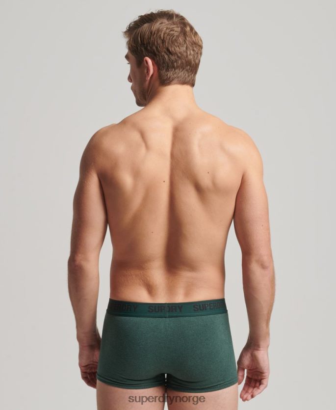 Superdry grønn klær 86P46D1781 multi dobbel pakke i økologisk bomull menn