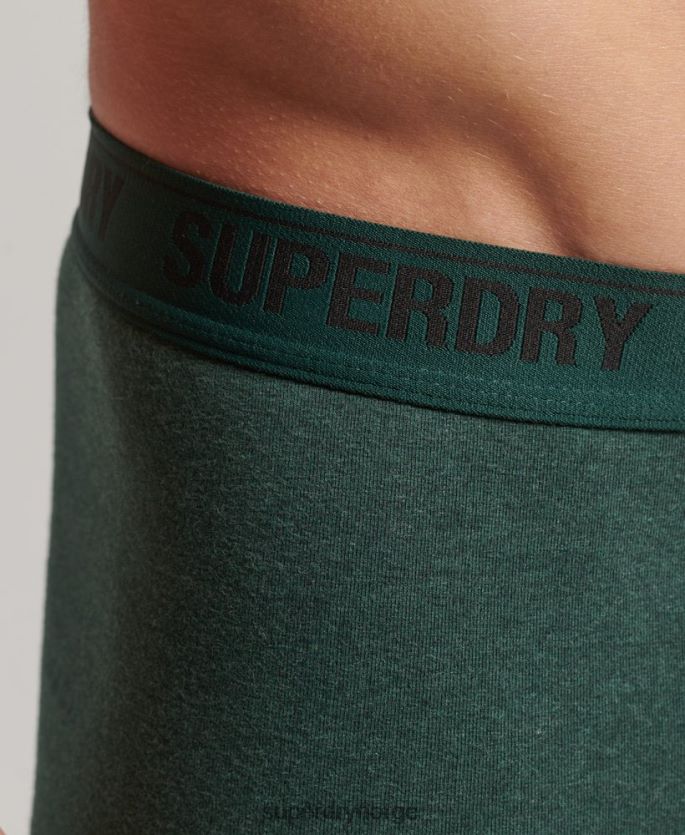 Superdry grønn klær 86P46D1781 multi dobbel pakke i økologisk bomull menn