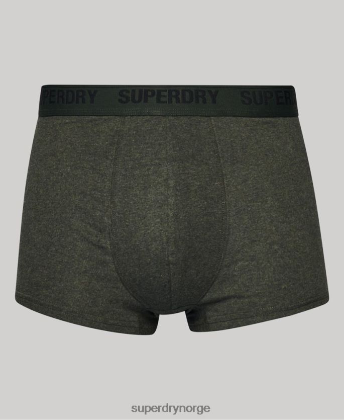 Superdry grønn klær 86P46D1781 multi dobbel pakke i økologisk bomull menn