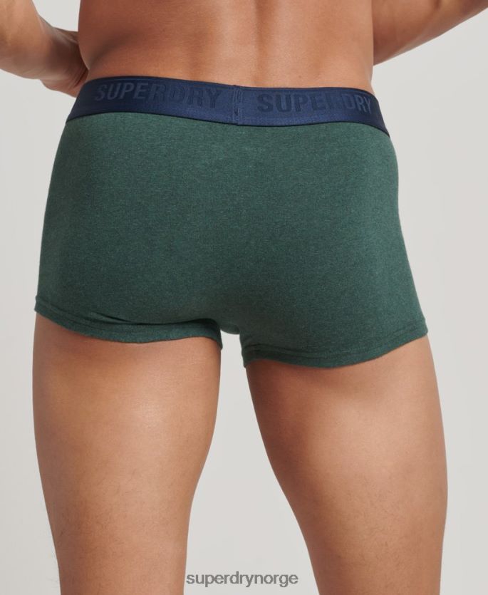 Superdry grønn klær 86P46D1830 trippelpakke i økologisk bomull menn
