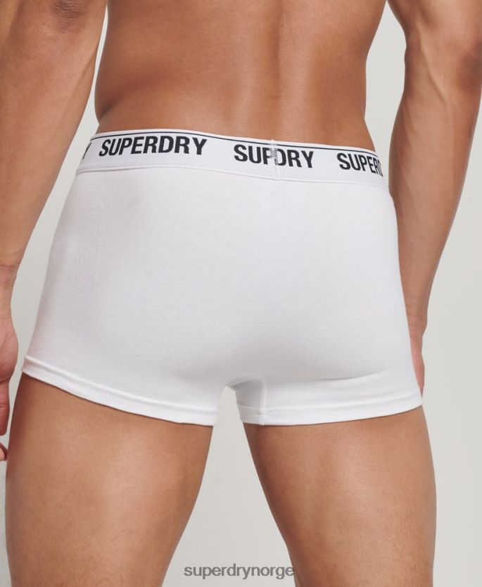 Superdry hvit klær 86P46D1769 trippelpakke i økologisk bomull menn