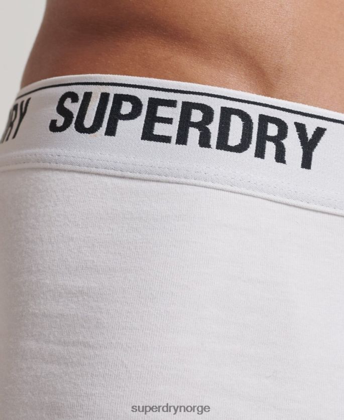 Superdry hvit klær 86P46D1769 trippelpakke i økologisk bomull menn