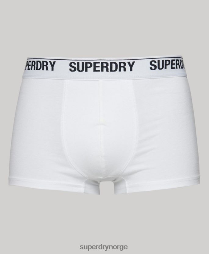 Superdry hvit klær 86P46D1769 trippelpakke i økologisk bomull menn