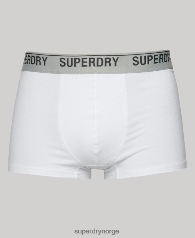 Superdry hvit klær 86P46D1769 trippelpakke i økologisk bomull menn