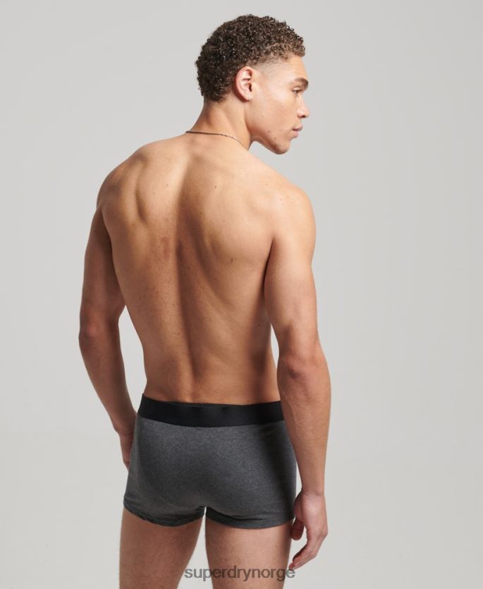 Superdry mørk grå klær 86P46D1778 organisk bomull koffert offset dobbel pakke menn