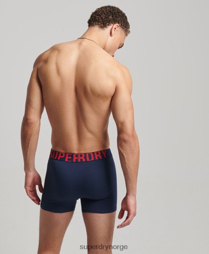 Superdry marinen klær 86P46D1621 dobbel bokser med dobbel logo i økologisk bomull menn