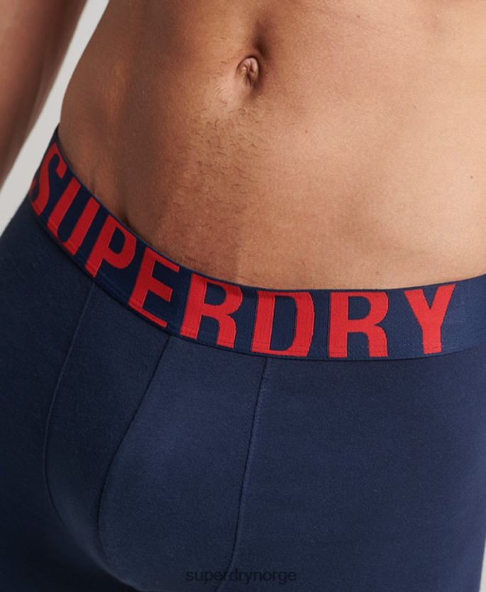 Superdry marinen klær 86P46D1621 dobbel bokser med dobbel logo i økologisk bomull menn